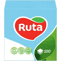 Серветки столові Ruta 1 шар блакитні 24 х 24 см 100 шт. (4820023740617)