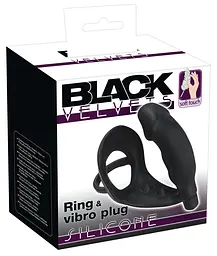 Ерекційне кільце з анальною пробкою Orion Black Velvets Ring Vibro Plug - мініатюра 7