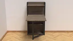 Стіл книжка з етажеркою Практик 1 Ferrum-decor 1200x640x990 Чорний метал ДСП Дуб Сонома Трюфель 16 мм (FRD-104615) - мініатюра 3