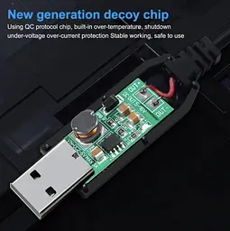 Кабель для роутера USB DC живлення від Power Bank Fonken із трансформатором 12V з перехідником 5.5 - 3.5 мм Чорний - мініатюра 6