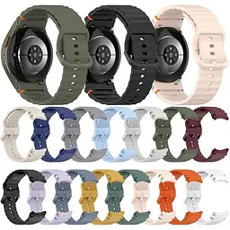 Силіконовий ремінець BeCover Ribbed Tape для Samsung Galaxy Watch (20 mm) 3 41 mm/4 40mm-44mm/5 40-44mm/6 40-44mm/7 40-44mm Dark Green (712041) - мініатюра 5