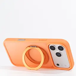 Противоударный чехол-панель для Apple iPhone 17 Pro, Unit Stand2, оранжевый, силикон + поликарбонат, защита всего корпуса, с подставкой, поддержка магнитных держателей и беспроводной зарядки (MagSafe), ArmorStandart (ARM86626) - мініатюра 4