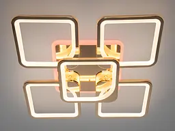 Люстра стельова LED Diasha 8060/4+1G, 150W, 6500K, золото, сучасний стиль з пультом та диммером - мініатюра 2