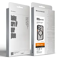 Чехол для Apple iPhone 13 Pro Max, Unit MagSafe SE, черный, с защитой камеры, магсейф, противоударный, магнитный, панель-накладка с MagSafe, с поддержкой беспроводной зарядки, TPU+PC, защита всего корпуса, ударопрочный, ArmorStandart (ARM75369) - мініатюра 5