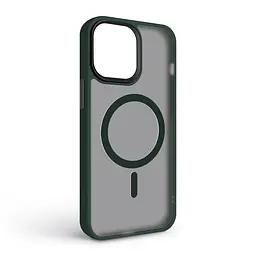 Чехол для Apple iPhone 13 Pro Max, Uniq MagCase, зеленый, противоударный, панель-накладка с MagSafe, ударопрочный TPU+PC, с магнитом MagSafe, поддержка полноценной беспроводной зарядки, ArmorStandart (ARM75328) - мініатюра 2
