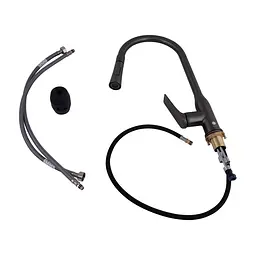 Змішувач для кухні Qtap Vlasta New з висувним виливом QTVLA344GMB45647 Gunmetal Black PVD Шліфований чорний хром - мініатюра 5