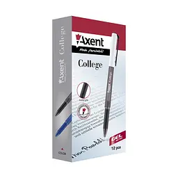 Ручка гелева "Axent" /AG1075-01-A/ 0,5 мм, "College" чорна (12/144) - мініатюра 2