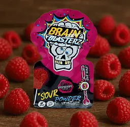 Льодяник з кислим порошком Brain Blasterz Sour Powder Lolly Dipper Raspberry Flavor 10г - мініатюра 2