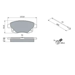 Гальмівні колодки Bosch 0 986 494 171 - мініатюра 2