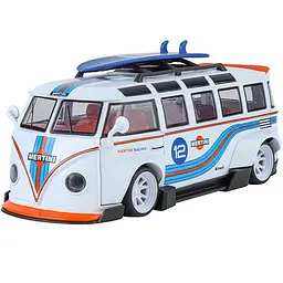 Колекційна металева модель автомобіля АвтоЕксперт Volkswagen T1 мікроавтобус зі знімним дахом, інерцією, світлом та звуком 1:32
