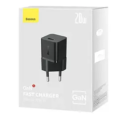 Мережевий зарядний пристрій Baseus GaN5 Fast Charger (mini) 1C 20W Black (CCGN050101) - мініатюра 2