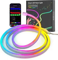 Kangtaixin 3.3FT/1M Світлодіодні неонові мотузкові світильники, RGB LED Strip Lights Керування застосунком, синхронізація музики