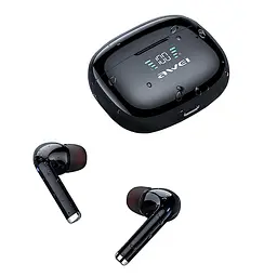 Бездротові Bluetooth навушники Awei TA8 із зарядним чохлом чорні - мініатюра 2