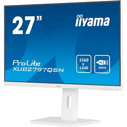 Монітор 27" Iiyama XUB2797QSN-W2 White QHD IPS 100Hz (XUB2797QSN-W2) - мініатюра 3