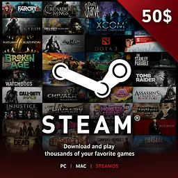 Код активації Steam Gift Card (Стім) на 50 USD US-регіон  