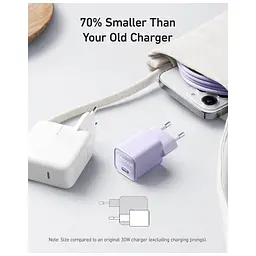 Зарядний пристрій Anker USB-C PD 30 Вт PowerPort 511 Nano III білий (A2147G21) - мініатюра 4