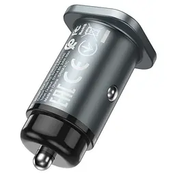 Зарядний пристрій адаптер для авто HOCO NZ4 Wise 24w 2 порти metal grey - мініатюра 4