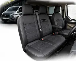 Авточохли модельні MW Brothers для Ford Transit Custom (1+2) c 2012-2023 Серія Leather Style - мініатюра 3