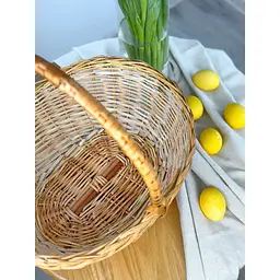 Великодній кошик із лози з однією ручкою Поділля Коричневий - мініатюра 6