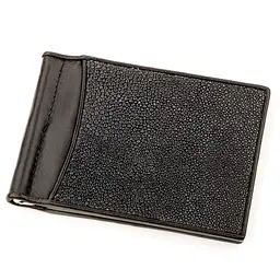 Затискач для грошей із натуральної шкіри морського ската Stingray Leather 12х8.5х1 см acs0032270