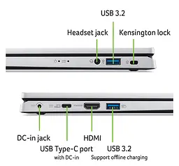Ноутбук Acer Aspire 3 A314-42P-R0XK (NX.KSFEU.003) Pure Silver (NX.KSFEU.003) - мініатюра 8