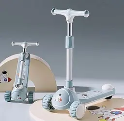 Самокат 3-х колісний Skyper SM-3190-27 з музикою та підсвіткою, світні PU колеса 125 мм, складне кермо, для дітей - мініатюра 6
