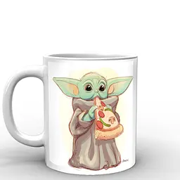 Кухоль GeekLand Зіркові війни Мандалорець Бейбі Йода з піцою Star Wars The Mandalorian TM.04.17 330 мл білий - мініатюра 3