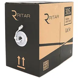 Кабел КВП UTP (2*2*0.5) 2p 24 AWG, Ritar, (CCA), для внутр. робіт, 305м, White, Corton BOX (300x580x230), Q2