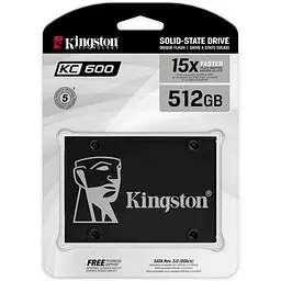 Накопичувач SSD Kingston Sata 2.5" 512Gb KC600 3D TLC 500 (SKC600/512G) - мініатюра 3