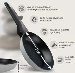 Сковорода Fackelmann Balance з антипригарним покриттям 24 см (66004) - мініатюра 2