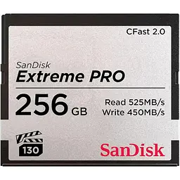 Карта пам'яті Sandisk 256GB CFAST 2.0 Extreme PRO 525MB/s VPG130, EAN: 619659145262 (SDCFSP-256G-G46D)