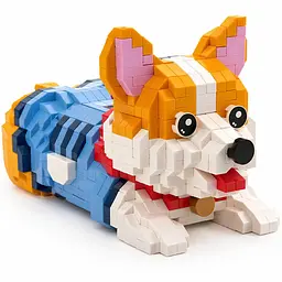 Конструктор Daya Mini Blocks Коргі 806 деталей, міні блоки, фігурка собаки коргі, подарунок для дітей від 8 років - мініатюра 2