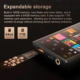 HIFI MP3 Audio плеєр Oilsky M308 LDAC DSD512 Hi-Res Lossless 80 ГБ MAX97720, Bluetooth, Wi-Fi, Android - мініатюра 3