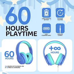 Бездротові дитячі Bluetooth навушники JoySpark з мікрофоном, до 60 год - мініатюра 3