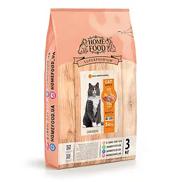 Сухий корм Home Food для дорослих котів Chicken & Liver CAT ADULT Для вибагливих 3 кг