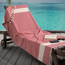 Рушник-пештемаль LoveYouHome бавовняний для дому та відпочинку 100х180 см червоний (ly60191) - мініатюра 4