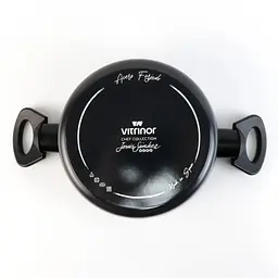 Каструля з кришкою Vitrinor Chef Collection 2112160 20 см 2.8 л чорна - мініатюра 5