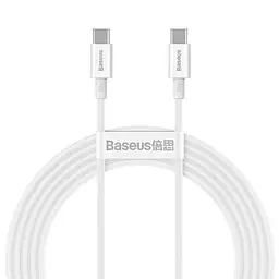 PD кабель Baseus Superior Series Fast Charging Data Cable Type-C to Type-C 100W 2m Білий CATYS-C02