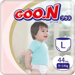 Упаковка трусиків-підгузків Goo.N Plus L (9-14 кг) для дітей унісекс 88 шт. (44 шт. х 2 шт.) - мініатюра 2