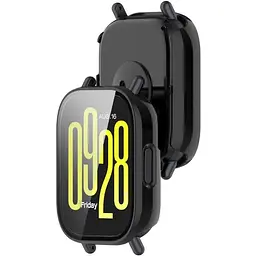 Чохол-накладка DK для Xiaomi Redmi Watch 5 Lite Пластик Gloss Glass Full Cover (black) - мініатюра 2