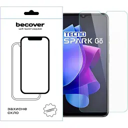 Захисне скло BeCover для Tecno Spark Go 2023 (BF7) Crystal Clear Glass 3D (709263) - мініатюра 2