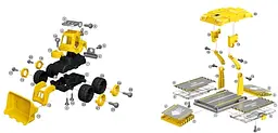 Конструктор DIY Spatial Creativity Бульдозер та Самоскид LM9018-3A, жовтий (CJ-1614191) - мініатюра 3