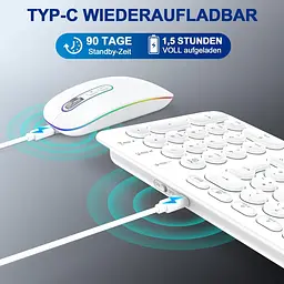Комплект PINKCAT: бездротова клавіатура та миша Bluetooth/2.4G, акумуляторні - мініатюра 6
