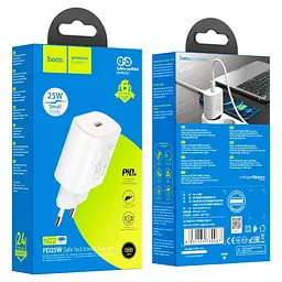 Мережевий зарядний пристрій Hoco N22 Jetta PD25W charger ( EU ) Білий - мініатюра 3