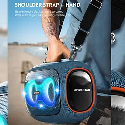 Бездротова портативна колонка Bluetooth з 2 мікрофонами Караоке BT5.3/USB/AUX/TF, 120 Вт, TWS, 8h Hopestar PARTYBOX - мініатюра 7