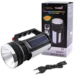 Акумуляторний ліхтар-прожектор із бічною панеллю 16 SMD LED 2 режими, зарядка 220В, 1000 мАч