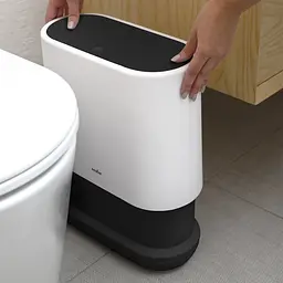 Відро для сміття МВМ My Home BP-14 біле з чорним 10 л (BP-14 WHITE/BLACK) - мініатюра 11