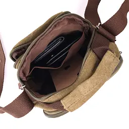 Цікава невелика чоловіча сумка із щільного текстилю Vintage 14,5х19х10,5 см sum0028942 - мініатюра 7