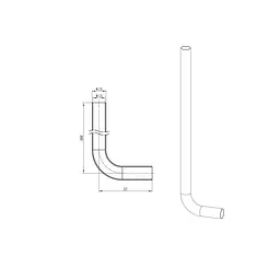 Трубка Г-подібна для приєднання радіатора Koer Ka.D16-500 - 16(2.2mm) x 15-500mm KR4904 - мініатюра 3