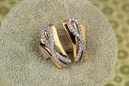 Сережки Xuping Jewelry стрічка з родієм 1,9 см золотисті